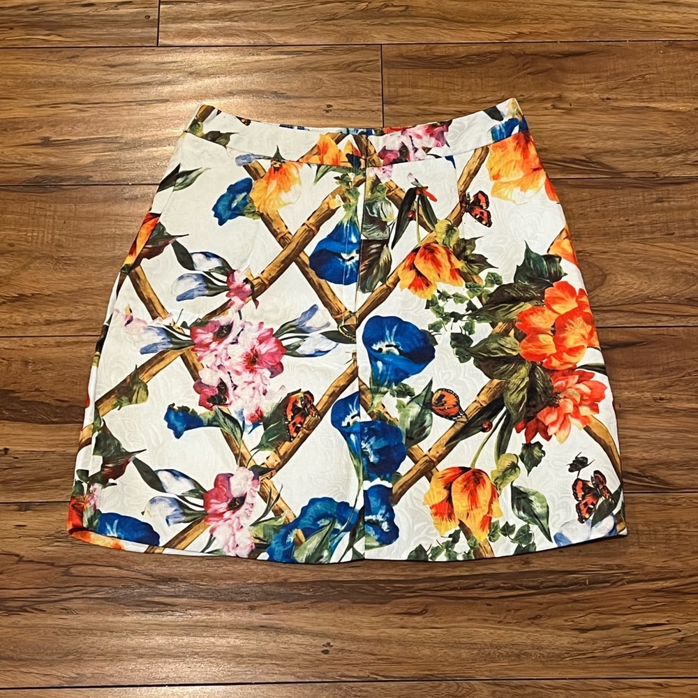 Women Colorful Flowers Pattern Skirt - Picture 2 of 3